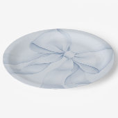 Dusty Blue Bow Elegant Decor Papieren Bordje (Gekanteld)