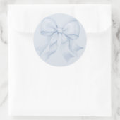 Dusty Blue Bow Elegant Ronde Sticker (Tas)