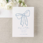 Dusty Blue Bow Enregistrer la date Invitation