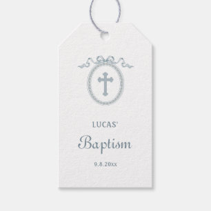 Dusty Blue Bow Grieks Lijst Doop Gift Labels Cadeaulabel