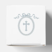 Dusty Blue Bow Grieks Lijst Doopsel Kubus Bedankdoosjes (Bovenkant)