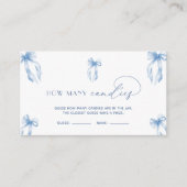 Dusty Blue Bow Guess Hoeveel Snoepjes Game Informatiekaartje (Voorkant)