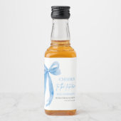 Dusty Blue Bow juicht het toekomstige Vrijgezellen Likeurfles Etiket (Voorkant)