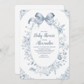 Dusty Blue Bow Kaart (Voorkant / Achterkant)