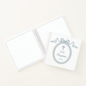 Dusty Blue Bow livre d'hôtes Baptême Cadre grec (Intérieur)