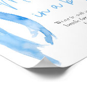 Dusty Blue Bow Message in een flessenbordspel Poster (Hoek)