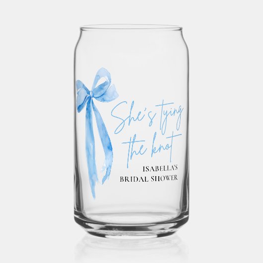 Dusty Blue Bow She's Tying the Knot Fête des marié (Recto)