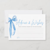 Dusty Blue Bow Vrijgezellenfeest Advies & Wishes K Kaart (Voorkant)