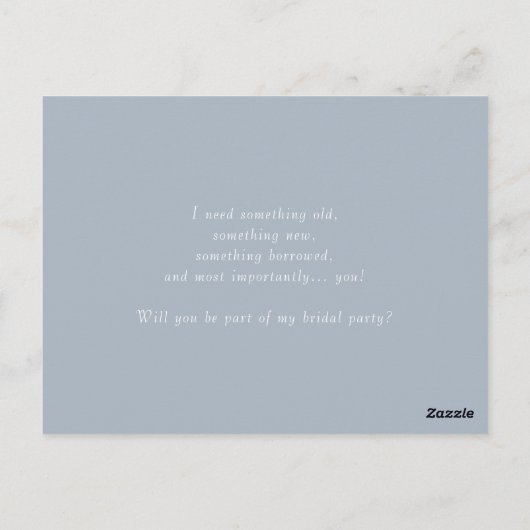 Dusty Blue Bow wordt mijn Bloemenmeisje Kaart (Achterkant)