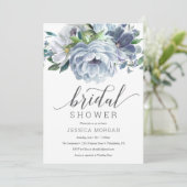 Dusty Blue Bridal Shower Invitation Kaart (Staand voorkant)