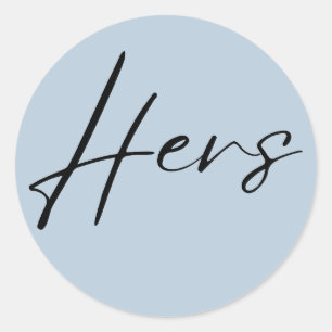 Dusty Blue bruiloft Haar sticker welkomsttas