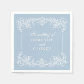 Dusty Blue  bruiloft Servet (Voorkant)
