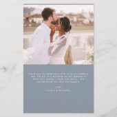 Dusty Blue Budget Mariage Photo Merci Cartes (Dos)