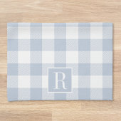 Dusty Blue Buffalo Check Monogram Theedoek