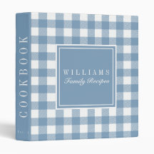 Dusty Blue Buffalo Plaid Recette livre de recettes