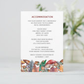 Dusty Blue Burgundy Herfst Mushroom Weddenschap Informatiekaartje (Staand voorkant)