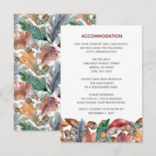 Dusty Blue Burgundy Herfst Mushroom Weddenschap Informatiekaartje