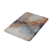 Dusty Blue Burnt Oranje Navy Abstract Badmat (Gekanteld)