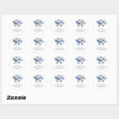 Dusty Blue Calla Lily Ribbon Bow Dank u Sticker (Vel)