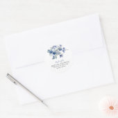 Dusty Blue Calla Lily Ribbon Bow Dank u Sticker (Envelop)