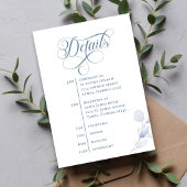 Dusty Blue Calligraphy QR Code Wedding Insert Informatiekaartje