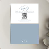 Dusty Blue Calligraphy Script RSVP Elegant Kaartje