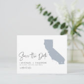 Dusty Blue Carte de Californie Code QR Enregistrer (Debout devant)