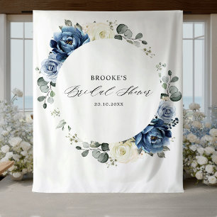 Dusty Blue Champagne Ivory Photo Booth Backdrop Wandkleed