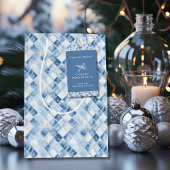 Dusty Blue Check Pattern Holiday Medium Cadeauzakje