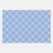 Dusty Blue Checked Pattern Inpakpapier Vel (Voorkant 2)