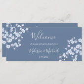 Dusty Blue Cherry Blossom | Koptekst zitschema (Voorkant / Achterkant)