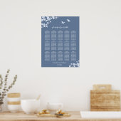 Dusty Blue Cherry Blossom | Weddenschappen Poster (Keuken)