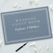 Dusty Blue Chic Simple Minimalist Wedding Gastenboek