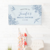 Dusty Blue Chinoiserie Baby shower grande bannière (En situation)