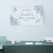 Dusty Blue Chinoiserie Baby shower grande bannière (Salon professionnel)