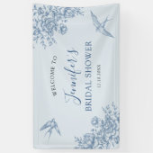 Dusty Blue Chinoiserie Baby shower grande bannière (Vertical)