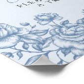 Dusty Blue Chinoiserie Baby shower Love is Sweet Poster (Hoek)