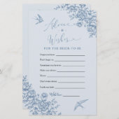 Dusty Blue Chinoiserie Bruidsadvies en wensen (Voorkant / Achterkant)