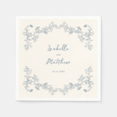 Dusty Blue  Chinoiserie bruiloft servetten (Voorkant)