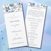 Dusty Blue Chinoiserie Christian Wedding Program Programma
