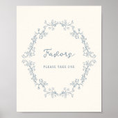 Dusty Blue Chinoiserie Favors Poster (Voorkant)