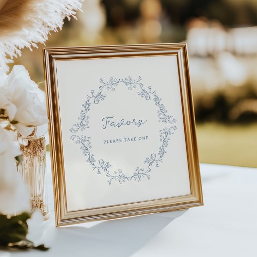 Dusty Blue Chinoiserie Favors Poster