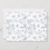 Dusty Blue Chinoiserie Floral Bedankt Notitiekaartje (Achterkant)