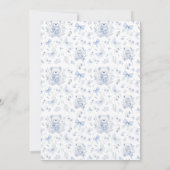 Dusty Blue Chinoiserie Teddy Bear Bedankt Kaart (Achterkant)