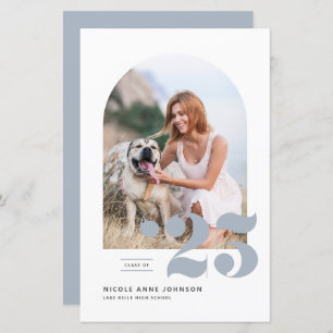 Dusty Blue Class of 2025 Arch Photo Afstuderen