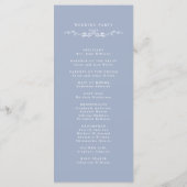 Dusty Blue Classic Floral Crest Wedding Ceremony Programma (Achterkant)
