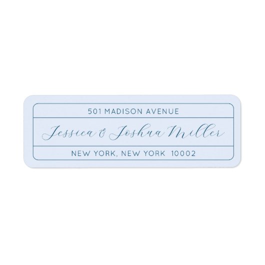 Dusty Blue Classic Return Address Label (Voorkant)