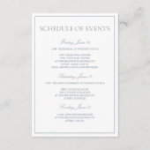 Dusty Blue Classic Script Evenementenschema Informatiekaartje (Voorkant)