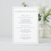 Dusty Blue Classic Script Evenementenschema Informatiekaartje (Staand voorkant)