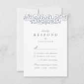 Dusty Blue   Classic Wedding RSVP Kaartje (Voorkant)